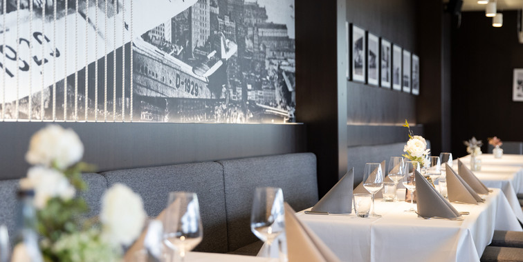 Layed out tables in the DO-X Restaurant